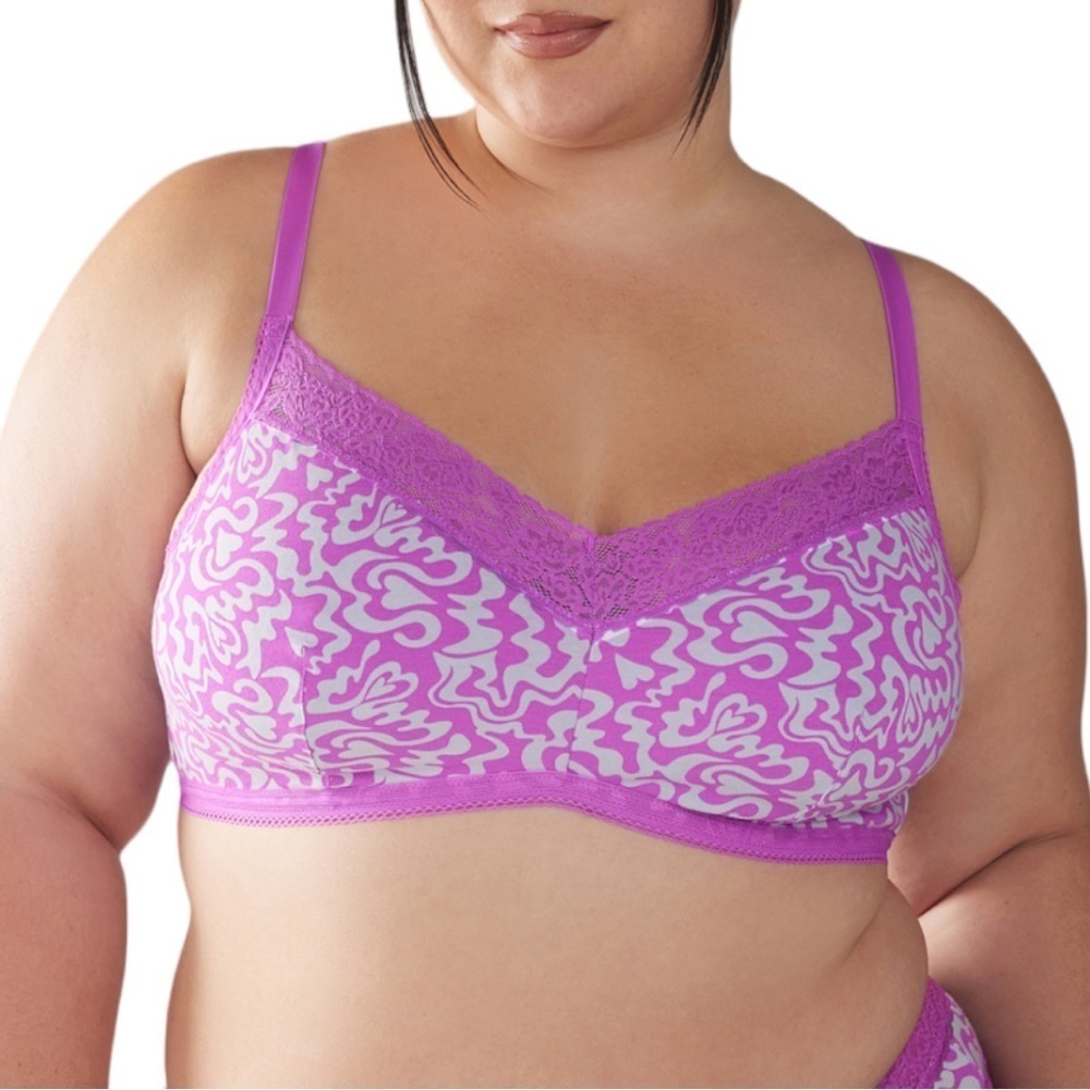 Savage X Fenty Purple Cotton Essentials Lace-Trim Bralette Size: 3X